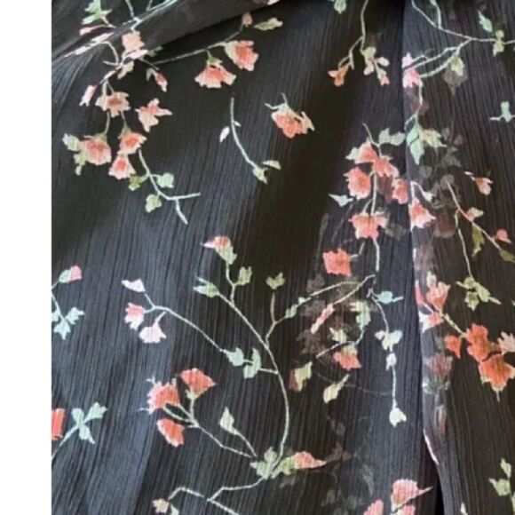 NWT $145 RALPH LAUREN Pauldina Floral Maxi Skirt Black Chiffon US Sz. 16W Lined - Picture 2 of 5